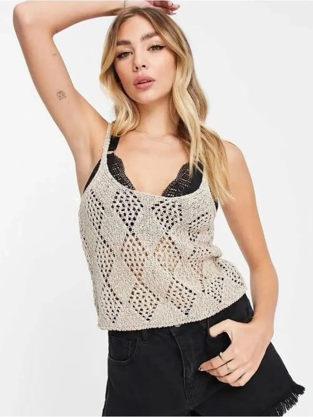 Free People Glisten Cami Tabk Top Size S